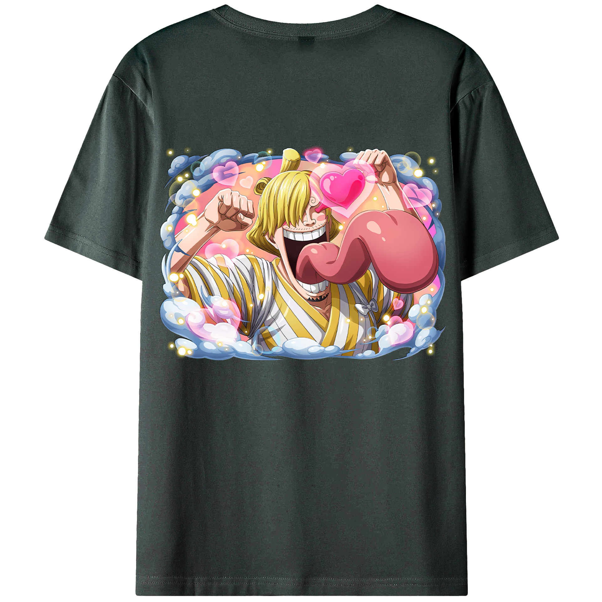 （画像用） ワンピース サンジ ONE PIECE Sanji 綿100％ メンズ半袖Tシャツ（バックプリント） 通気性